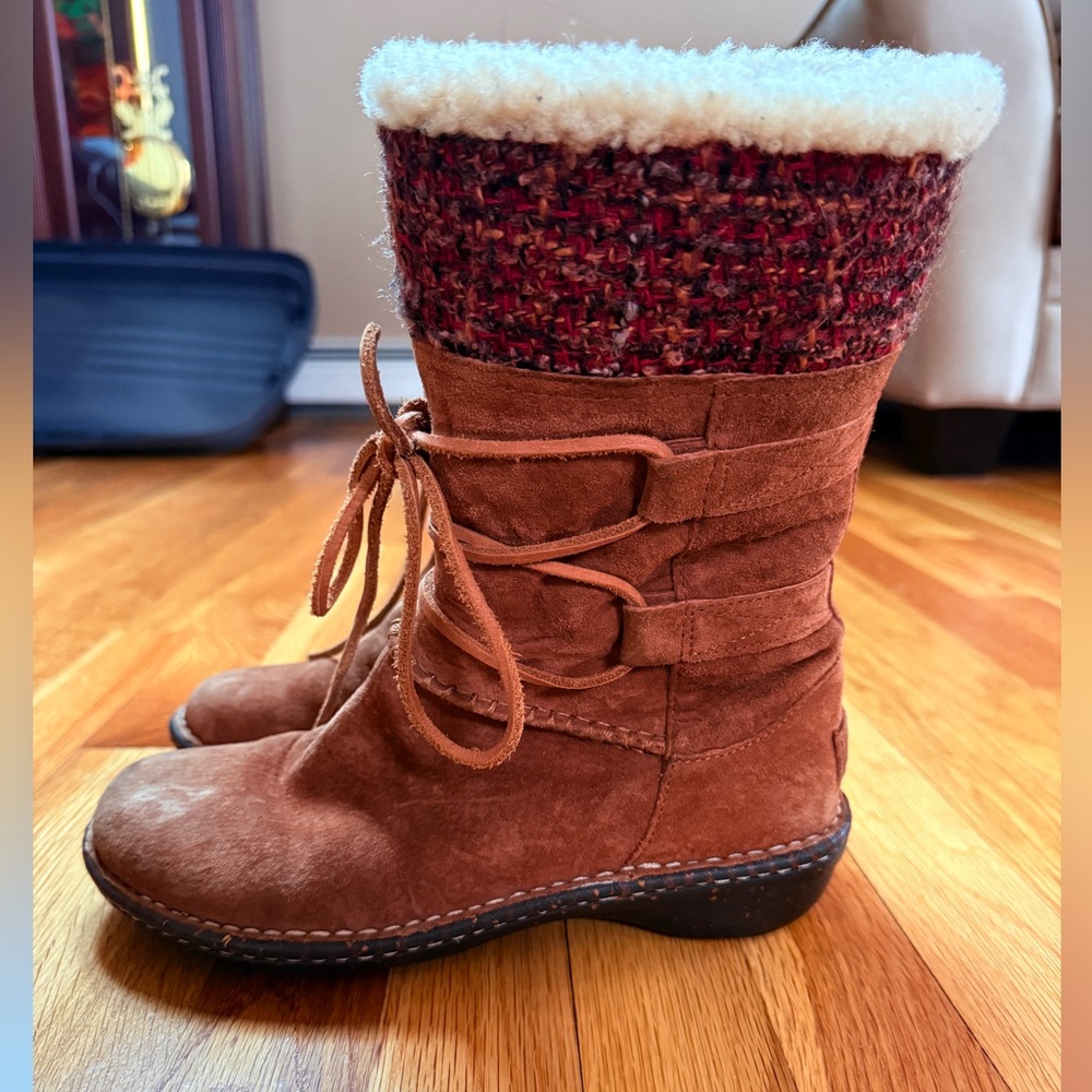 UGG Leather Sheepskin Tweed Boots